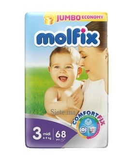 MOLFIX- Couches bébé midi 68 unités